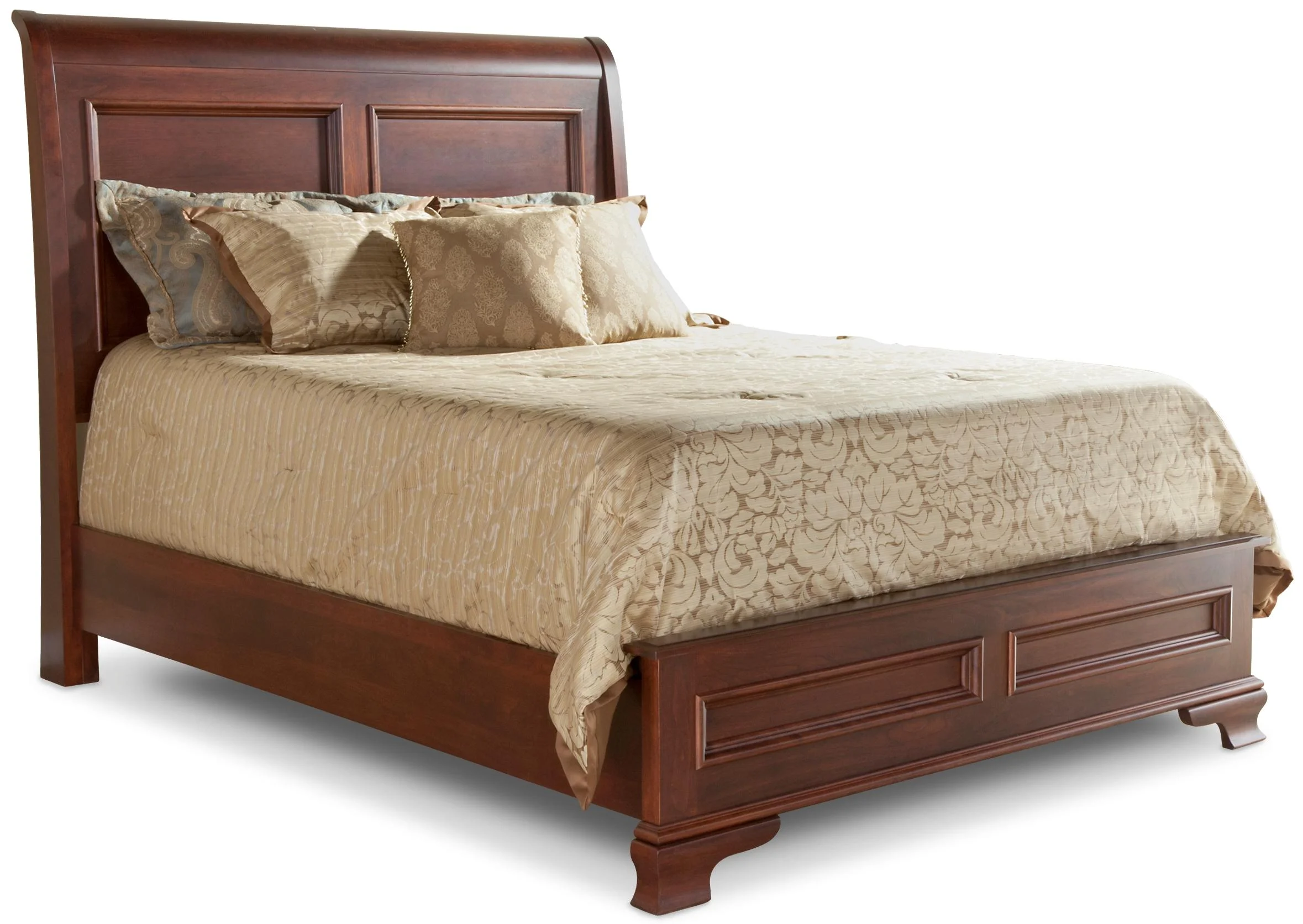 Daniels Amish Classic Queen Sleigh Bed with Low Footboard Sprintz Furniture Sleigh Beds